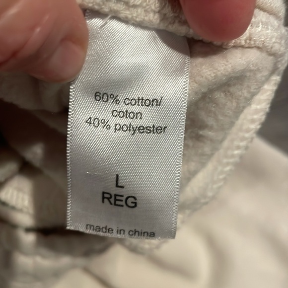 Maurices joggers size large - zipper pockets, cream with pink green navy details - Picture 5 of 5